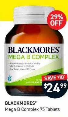 Chemist King Blackmores mega b complex 75 tablets offer