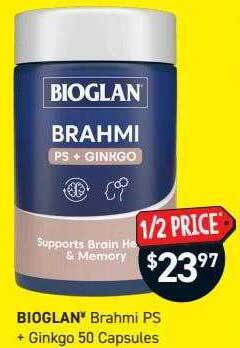 Chemist King Bioglan brahmi ps + ginkgo 50 capsules offer