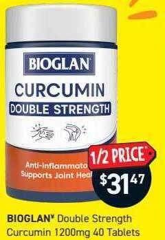 Chemist King Bioglan double strength curcumin 1200mg 40 tablets offer