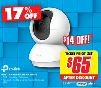 The Good Guys Tapo 3MP Pan/Tilt Wi-Fi Camera offer
