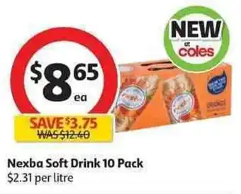 Coles Nexba Soft Drink 10 Pack offer