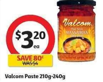 Coles Valcom Paste 210g-240g offer