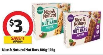 Coles Nice & Natural Nut Bars 180g-192g offer