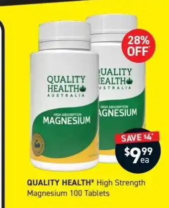 Quality Health High Strenght Magnesium 100 Tablets