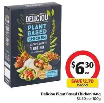 Coles Deliciou Plant Based Chicken 140g offer