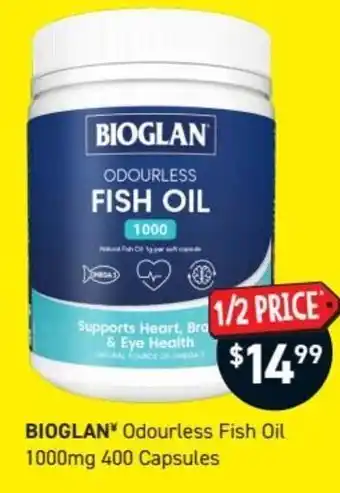 Chemist King Bioglan Odourless Fish Oil 1000mg 400 Capsules offer