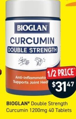 Chemist King Bioglan Double Strength Curcumin 1200mg 40 Tablets offer