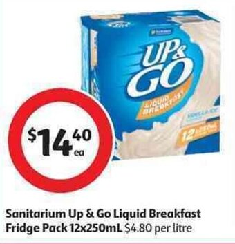 Coles Sanitarium Up & Go Liquid Breakfast Fridge Pack 12x250ml offer