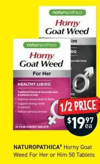 Chemist King Naturopathica Horny Goat Weed For Her or Him 50 Tablets offer