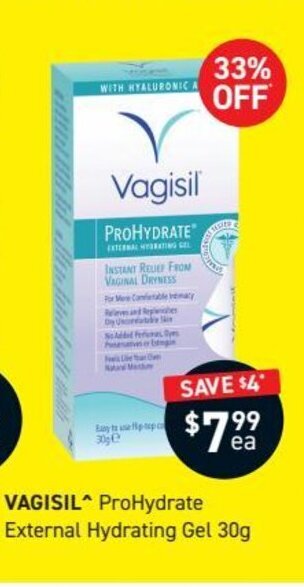 Chemist King Vagisil Prohydrate External Hydrating Gel 30g offer