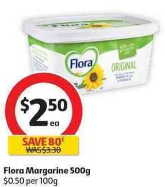 Coles Flora Margarine 500g offer