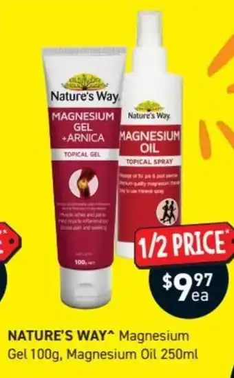 Chemist King Nature's Way Magnesium Gel 100g, Magnesium Oil 250 ml offer