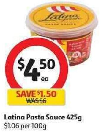 Coles Latina Pasta Sauce 425g offer