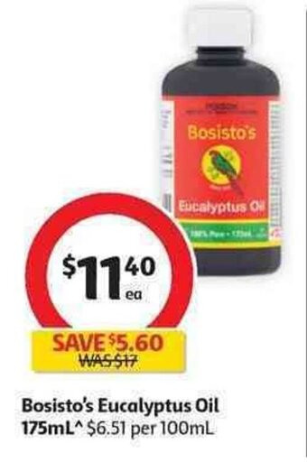 Coles Bosisto's Eucalyptus Oil 175ml offer
