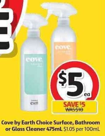 Coles Cove by Earth Choice Surface, Bathroom or Glass Cleaner 475ml offer
