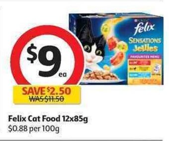 Coles Felix Cat Food 12x85g offer