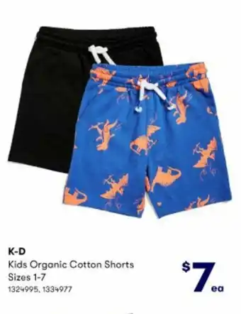 BIG W K-D Kids Organic Cotton Short Sizes 1-7 offer