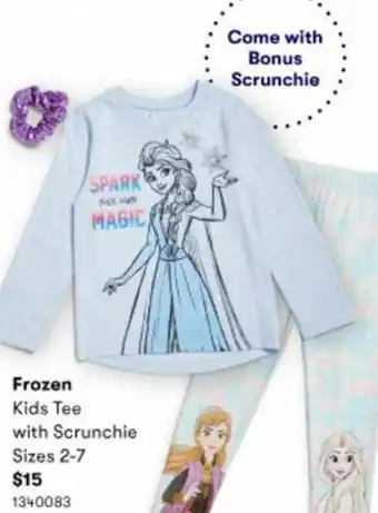 BIG W Frozen Kids Tee with Scrunchie Sizes 2-7 offer