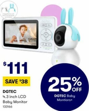 BIG W DGTEC 4.3 inch LCD Baby Monitor offer