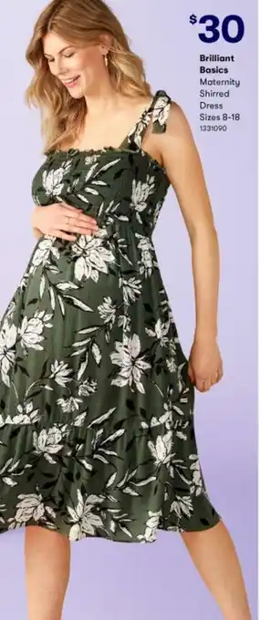 BIG W Brilliant Basics Maternity Shirred Dress 8-18 offer