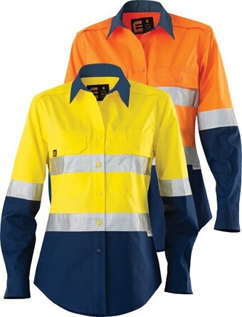 RSEA Safety Eleven women’s aerocool hi-vis spliced l/s shirt with perforated 3m™ tape offer