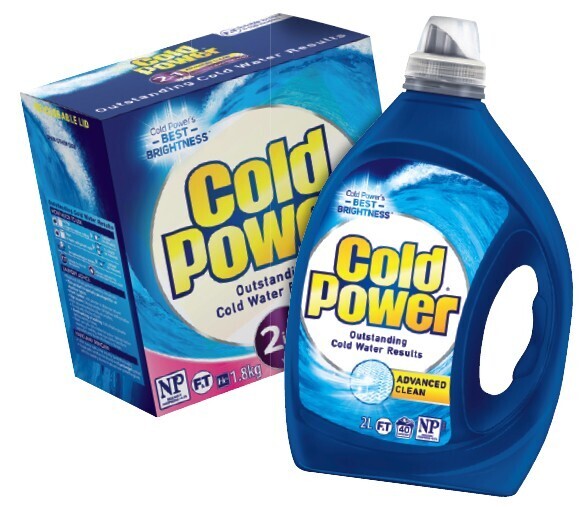 Cold power laundry liquid 1.82 litre or powder 1.82kg selected