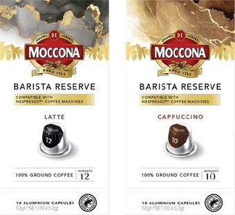 IGA Moccona barista reserve coffee capsules 10 pack selected varieties offer