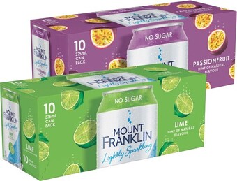 IGA Mount franklin lightly sparkling 10x375ml selected varieties offer