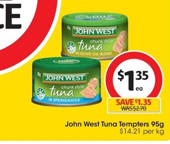 Coles John West Tuna Tempters 95g offer