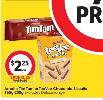 Coles Arnott's Tim Tam or TeeVee Chocolate Biscuits 165g-200g offer
