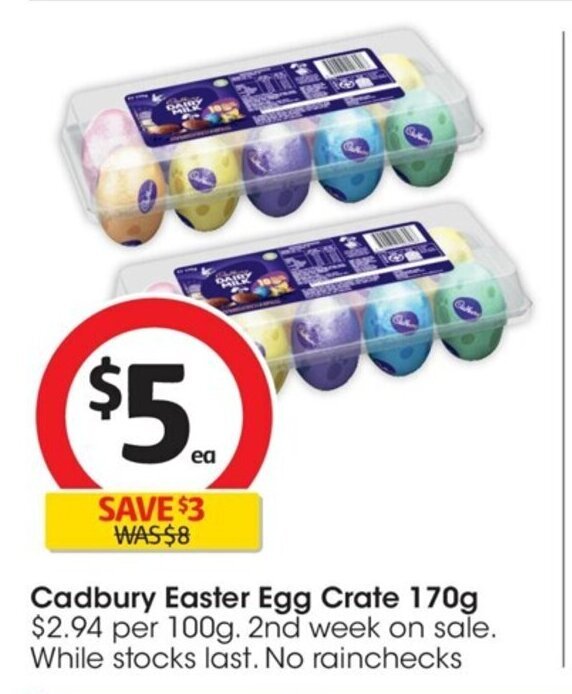 Cadbury Easter Egg Crate 170g offer at Coles