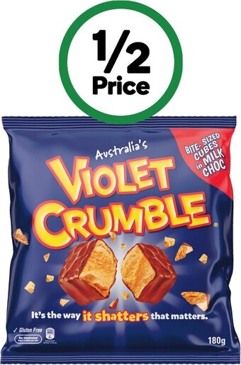 Woolworths Violet crumble bites 130-180g offer