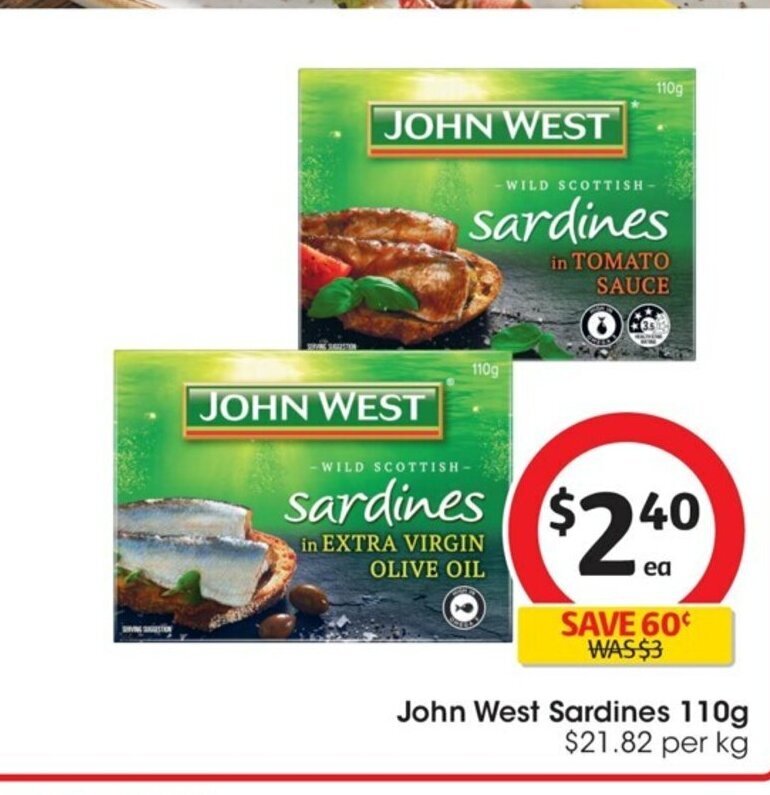 John West Sardines 110g offer at Coles
