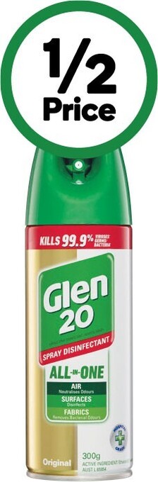 Woolworths Glen 20 disinfectant spray 300g offer