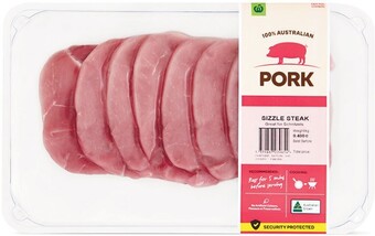 Woolworths Woolworths australian pork sizzle steak 400g offer