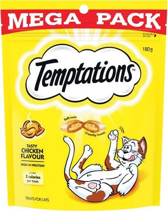 Woolworths Temptations cat treats 180g offer