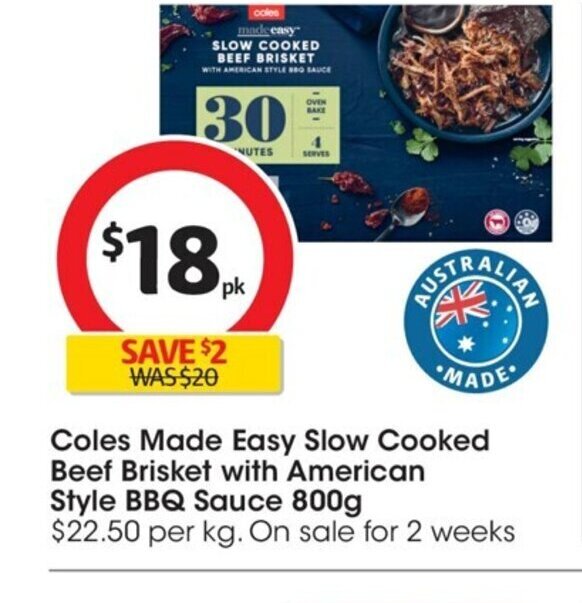 Coles Made Easy Slow Cooked Pork & Beef Meatballs in Tomato Sauce 800 g