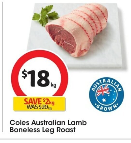 Coles Australian Lamb Boneless Leg Roast offer at Coles