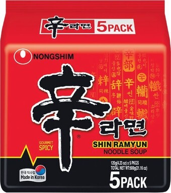 Woolworths Nongshim shin ramyun 600g pk 5 offer