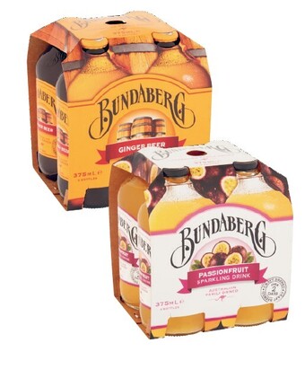 Coles Bundaberg brewed soft drink 4x375ml offer
