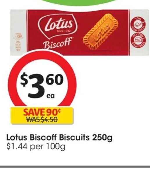 Lotus Biscoff Biscuits 250g offer at Coles