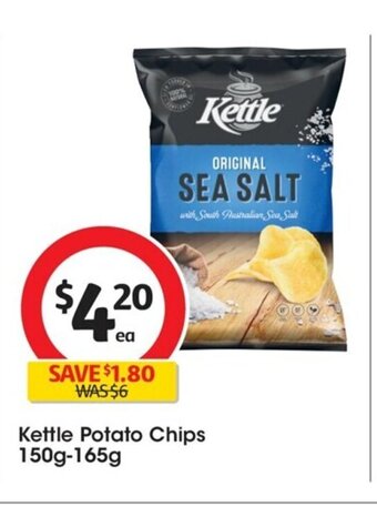 Coles Kettle Potato Chips 150g-165g offer
