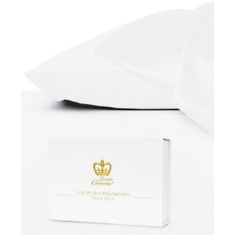 Woolworths Luxor crown set of 2 mulberry silk standard pillowcases – white offer
