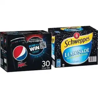 Woolworths Pepsi, solo, sunkist, mountain dew, schweppes lemonade soft drink can varieties 30 x 375ml offer