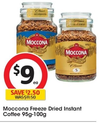 Coles Moccona Freeze Dried Instant Coffee 95g-100g offer