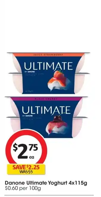 Coles Danone Ultimate Yoghurt 4x 115g offer