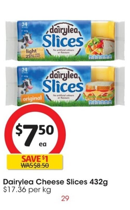 Dairylea Cheese Slices 432g offer at Coles