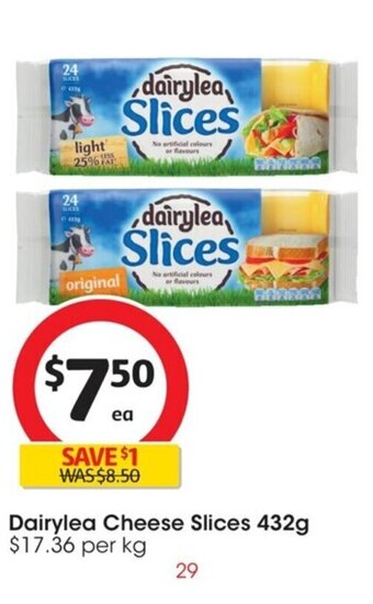 Coles Dairylea Cheese Slices 432g offer