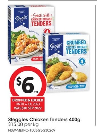 Coles Steggles Chicken Tenders 400g offer