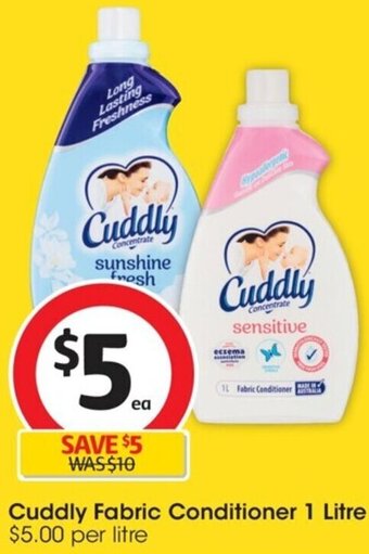 Coles Cuddly Fabric Conditioner 1 Litre offer